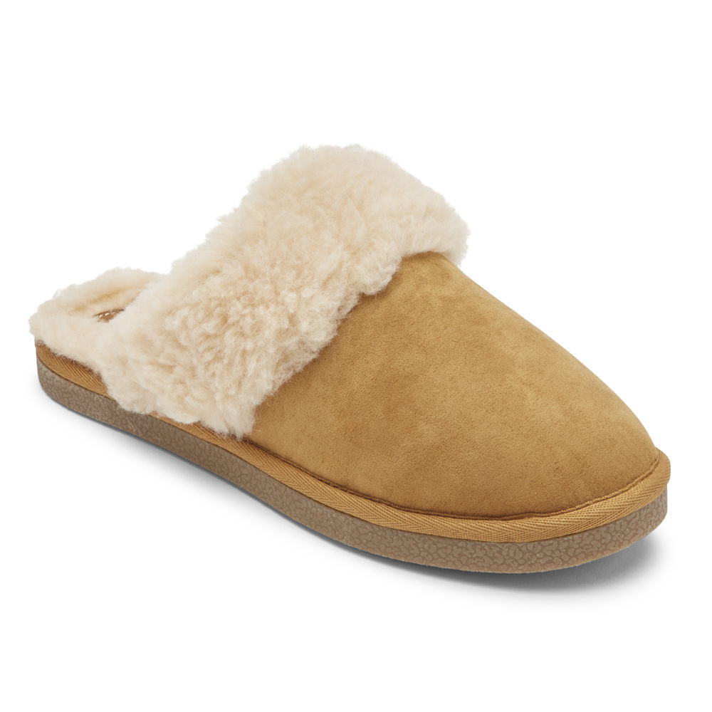 Chinelos Rockport Mulher Caqui - Trutech Veda Slide - 51028LVEJ